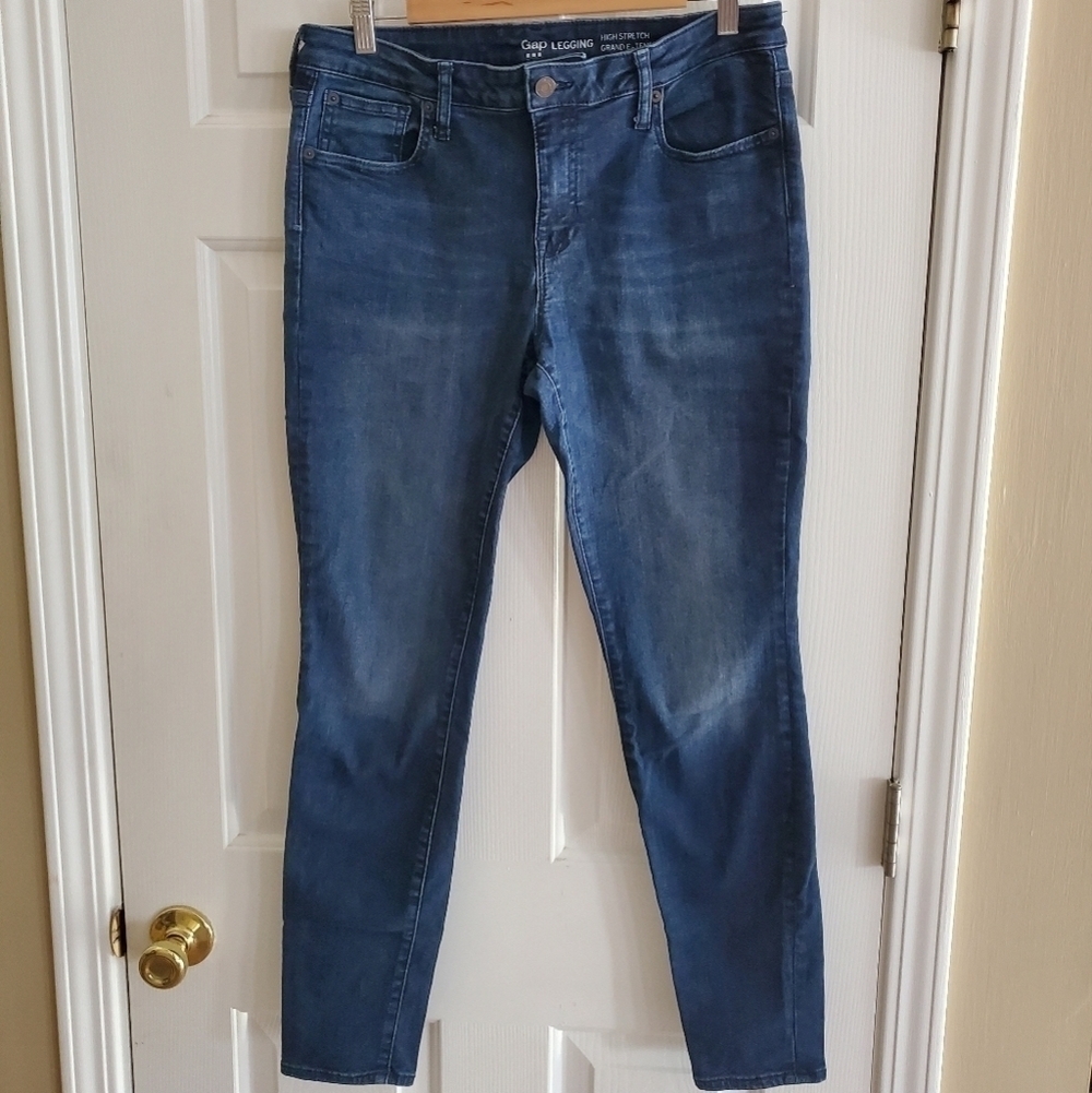 GAP Legging Jeans Size 12/31R Women Mid-Rise Leg in Dark Indigo